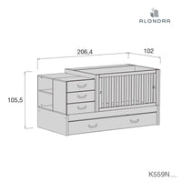 Ethnik convertible crib with trundle bed/drawers · Sero Joy K559-M7769