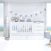 Verwandelbares Babybett mit Schubladen/Ausziehbett 70x140 cm weiss · Sero More K546-M7700