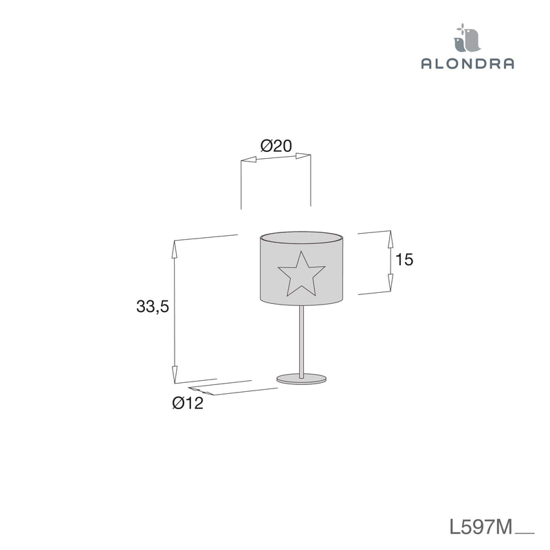 Kinder-Nachttischlampe mit Lampenschirm · Stella L597M