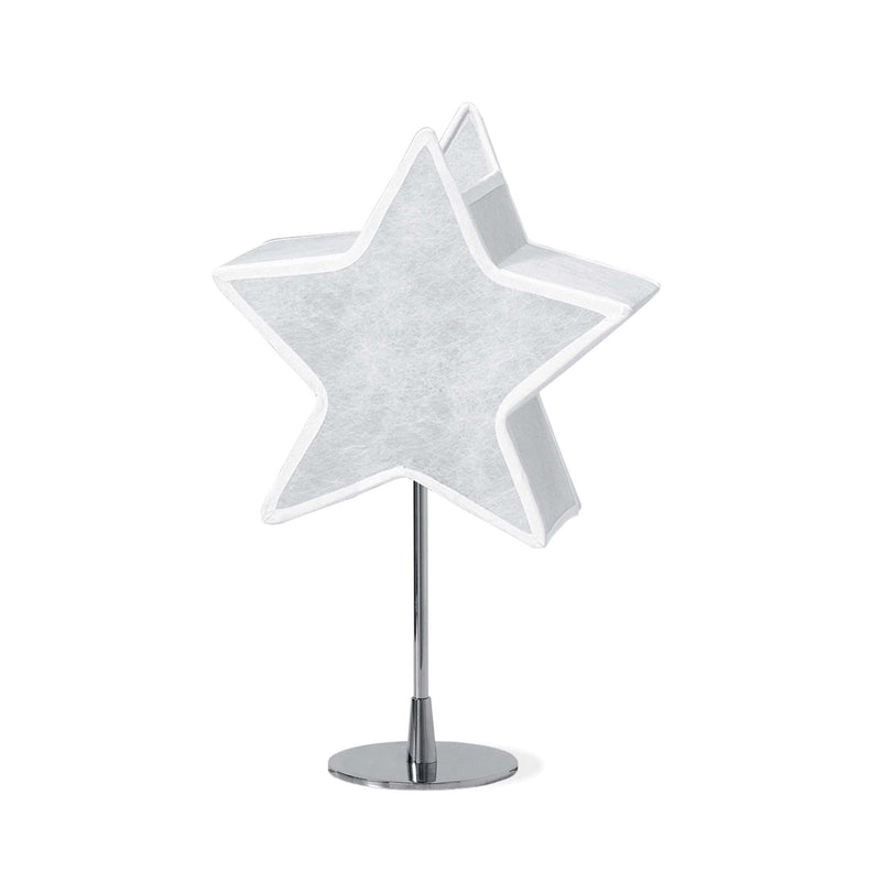Lámpara infantil de sobremesa en forma de estrella con pantalla de tela plastificada