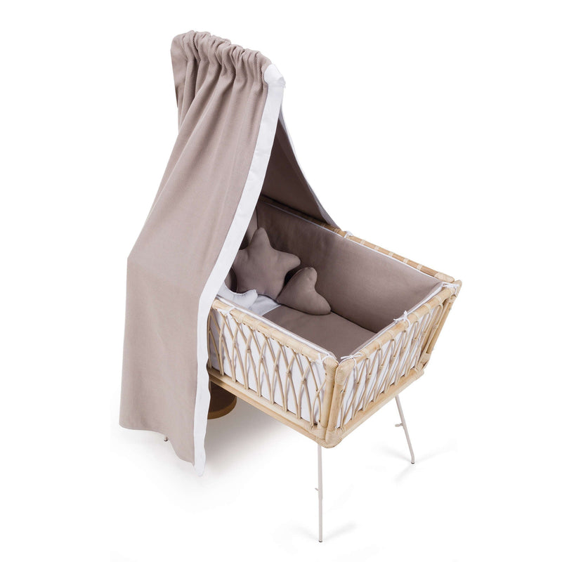 Canopy in grey fabric for rattan cot/crib · 661-178 Carezza
