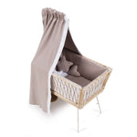 Canopy in pastel pink fabric for rattan cot/crib · 661-122 Cremarosa