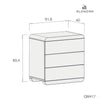 Bedside table (3 drawers) · Premium Kurve · QM417