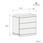 Chevet de 3 tiroirs pour enfants · Premium Kurve QM417