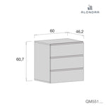 Table de chevet (3 tiroirs) pour chambre bébé · Kubo QM551