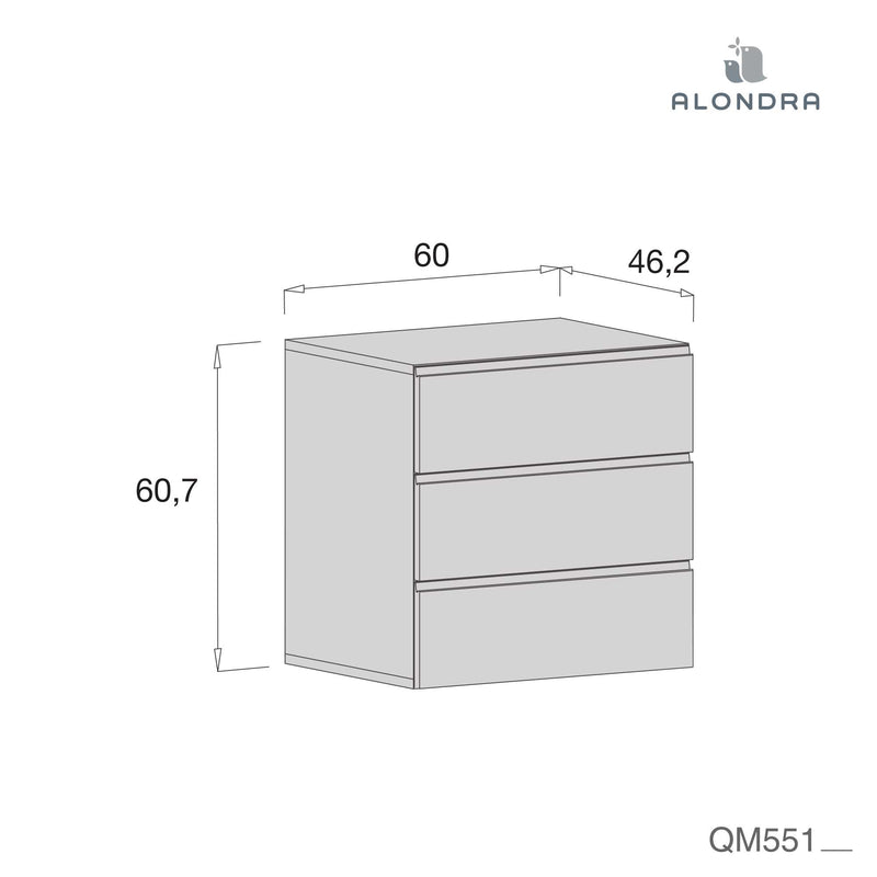 Mesita 3 cajones para habitación infantil · Kubo QM551