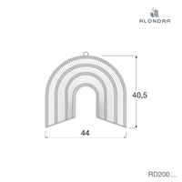 Medidas del adorno decorativo de pared infantil de mimbre en forma de arcoíris RD200 de Alondra