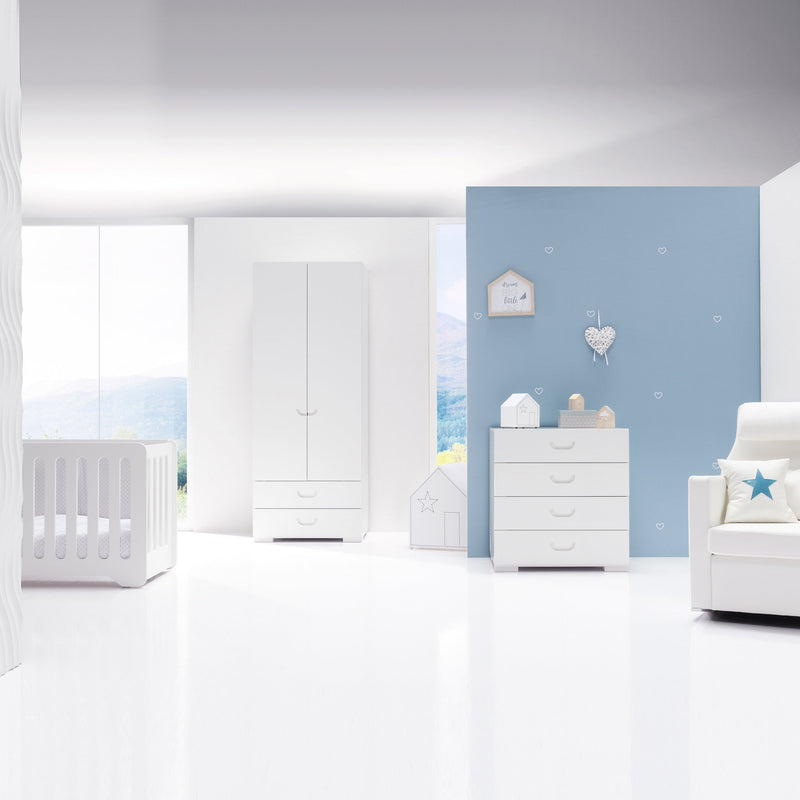 Habitación mobiliario blanco estilo nórdico