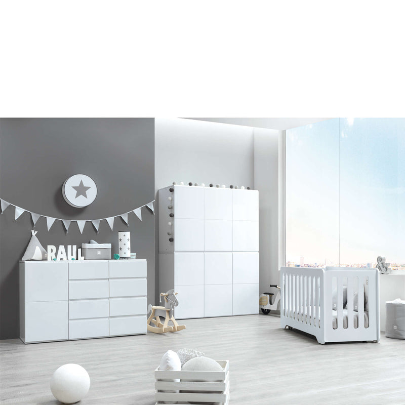 Estancia infantil con mobiliario Alondra y armario infantil Modular de 4 módulos