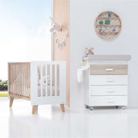 Bagnoire pour bébé avec matelas à langer blanc/bois · Life B737