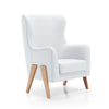 Glam fabric nursing chair with natural legs · Glam