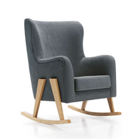 Glam fabric nursing chair with natural legs · Glam