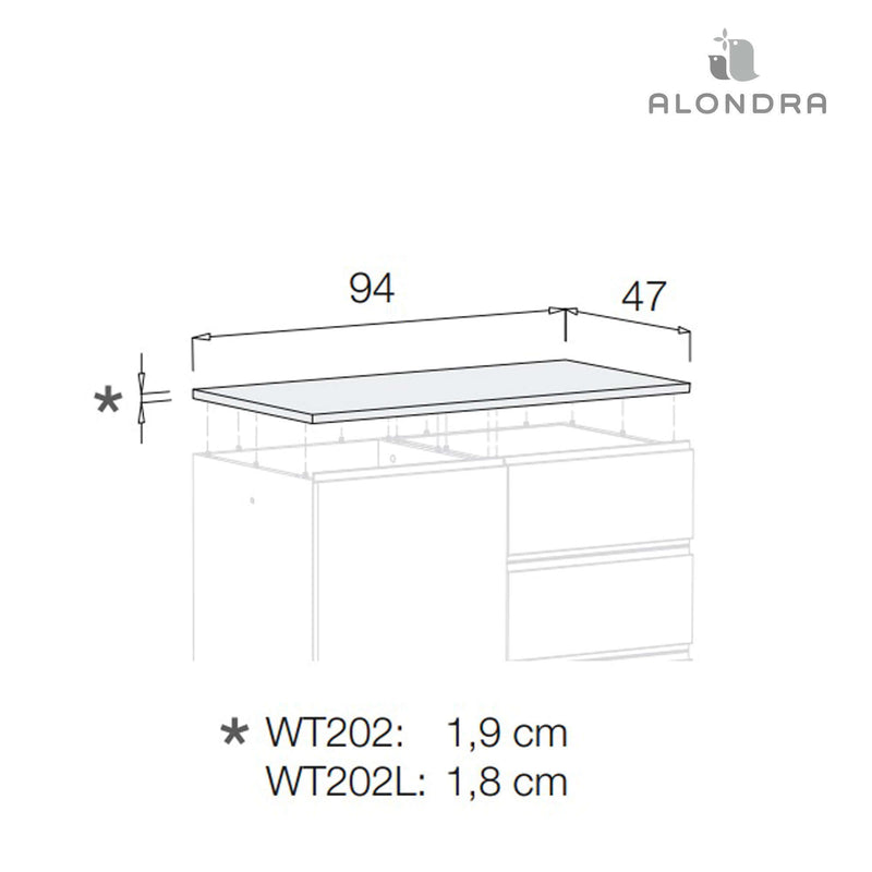 Top lid for 2 modules Modular chest · WT202-G30