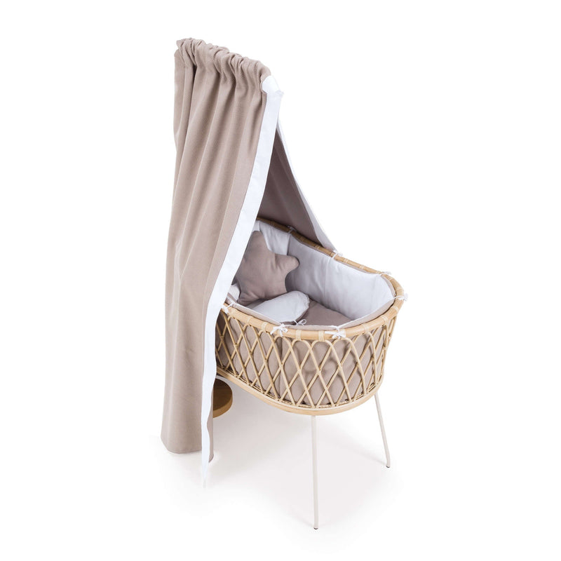 Canopy in olive-green fabric for rattan cot/crib · 661-127 Espuma do mar