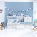 Convertible crib Sero Maths blue · K550