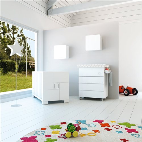 White cot Clip collection 60x120 cm with wheels · C156