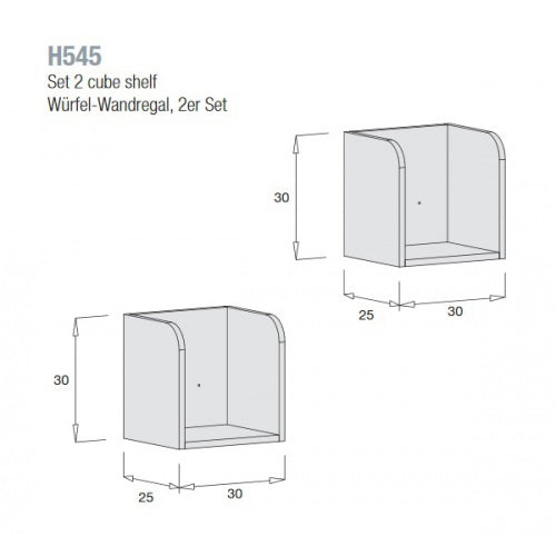 Set of 2 children's cube shelves (colour to choose) - H545