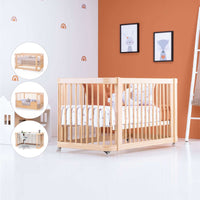 Baby cot-toddler bed (3in1) 70x140 cm wood · Crea Due Nomad C300-M5000