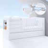 Verwandelbares Babybett 70x140 cm (Montage Recht) weiss · Kurve White K417R