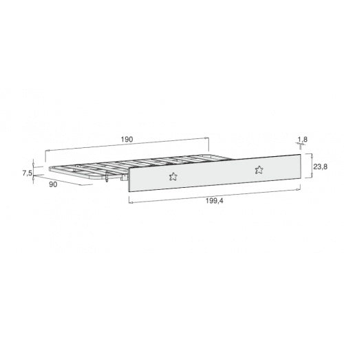 Ausziehbett-Set + Ausziehbett vorne (Konver-Umbau) 70x140 cm · FNJ-499