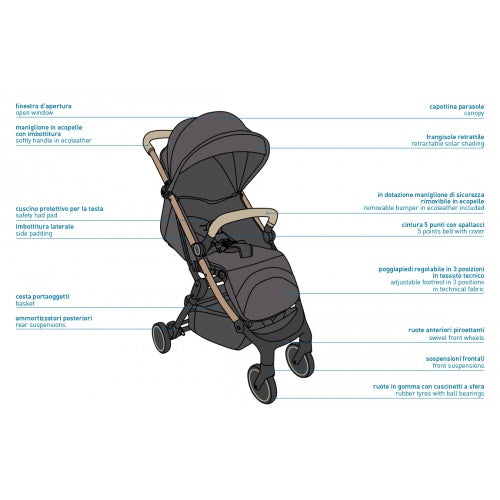 B-AFTER Momon Alondra Stroller COCOA BROWN